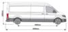 Picture of Rhino 3 KammBar Black Roof Bars with Roller Bundle for Volkswagen Crafter 2017-Onwards | L4 | H3 | Twin Rear Doors | VC3BA#BR35