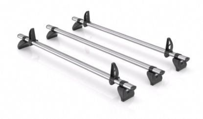Rhino 3 KammBar Fleet Steel Roof Bars and 4 free load stops for Ford Transit Custom 2023-Onwards | L1 | H2