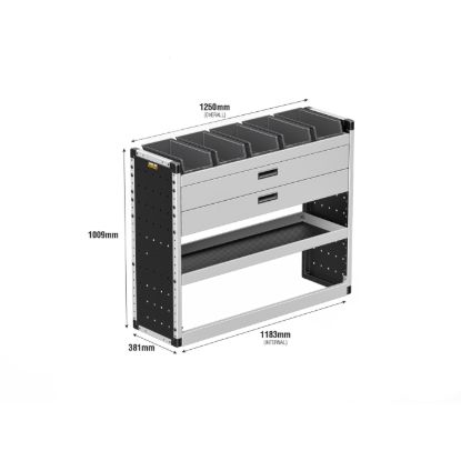 Picture of Van Guard Gold Trade Van Racking Package - Nearside for Maxus Deliver 7 2023-Onwards | L2 | H1 | TVR-G-016-NS