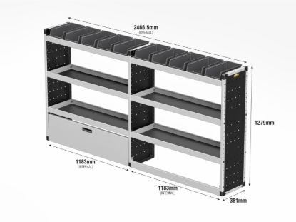 Picture of Van Guard Silver Trade Van Racking Package - Offside for Maxus Deliver 7 2023-Onwards | L2 | H2 | TVR-S-005-OS