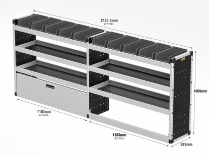 Picture of Van Guard Silver Trade Van Racking Package - Complete Kit for Maxus Deliver 7 2023-Onwards | L2 | H1 | TVR-S-016