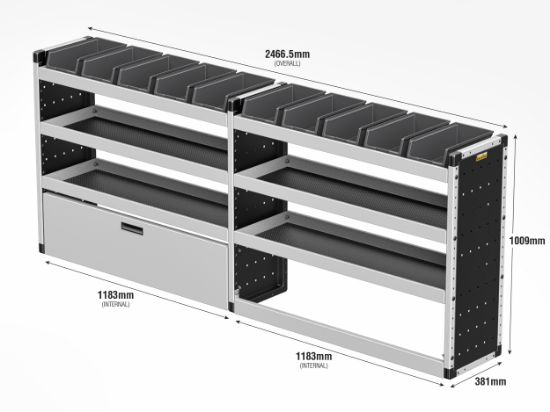 Picture of Van Guard Silver Trade Van Racking Package - Complete Kit for Maxus Deliver 7 2023-Onwards | L2 | H1 | TVR-S-016