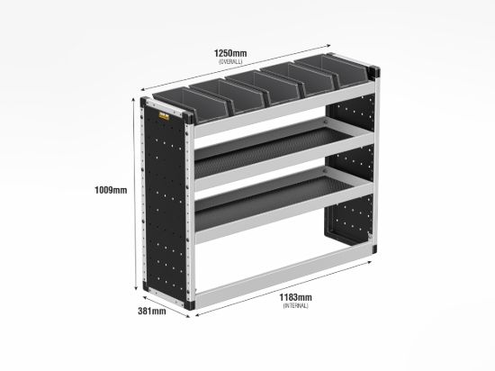 Picture of Van Guard Silver Trade Van Racking Package - Nearside for Maxus Deliver 7 2023-Onwards | L2 | H1 | TVR-S-016-NS