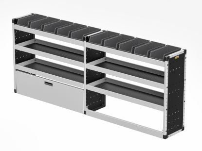 Picture of Van Guard Silver Trade Van Racking Package - Offside for Maxus Deliver 7 2023-Onwards | L2 | H1 | TVR-S-016-OS