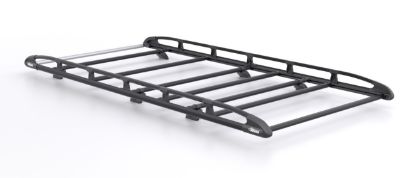 Rhino KammRack Black Roof Rack 3.0m long x 1.4m wide - Fixed and T-Track for Volkswagen T5 Transporter 2002-2015 | L2 | H1 | Tailgate