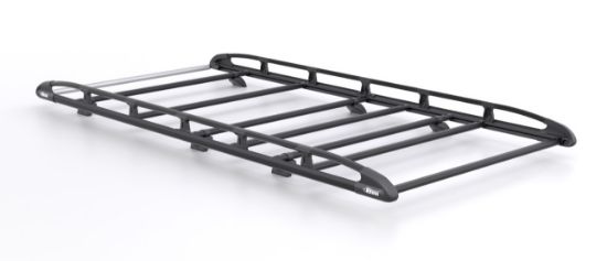 Rhino KammRack Black Roof Rack 3.0m long x 1.4m wide - Fixed and T-Track for Volkswagen T5 Transporter 2002-2015 | L2 | H1 | Tailgate