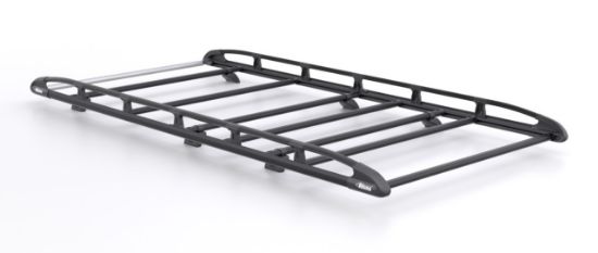 Rhino KammRack Black Roof Rack 3.2m long x 1.4m wide - Fixed and T-Track for Volkswagen T5 Transporter 2002-2015 | L2 | H1 | Twin Rear Doors