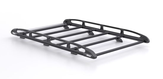 Rhino KammRack Black Roof Rack 2.8m long x 1.6m wide - Fixed and T-Track for Volkswagen Crafter 2006-2017 | L1 | H2 | Twin Rear Doors