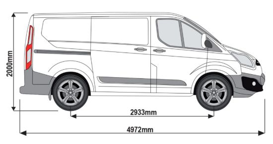 Picture of Rhino KammRack Black Roof Rack 3.0m long x 1.4m wide for Ford Transit Custom 2013-2023 | L1 | H1 | Twin Rear Doors | B615