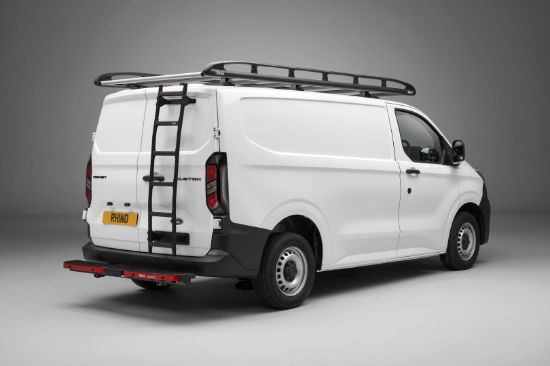 black vanladder on rear of van