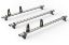 Van Guard ULTI Bar+ (Aluminium) - 3 Roof Bars for Vauxhall Vivaro 2001-2014 | L1, L2 | H1