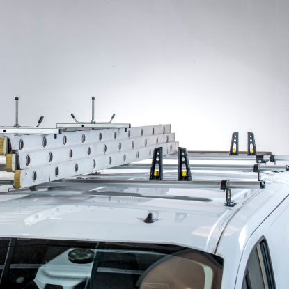 Picture of Van Guard ULTI Bar+ (Aluminium) - 3 Roof Bars for Ford Transit Custom 2013-2023 with Roller Bundle | L1, L2 | H1 | Twin Rear Doors | VG304-3#VGR-09