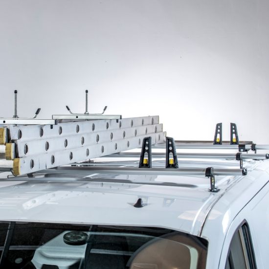 Picture of Van Guard ULTI Bar+ (Aluminium) - 3 Roof Bars for Ford Transit Custom 2013-2023 with Roller Bundle | L1, L2 | H1 | Twin Rear Doors | VG304-3#VGR-09