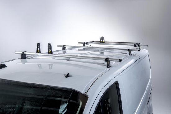 Picture of Van Guard ULTI Bar+ (Aluminium) - 3 Roof Bars for Ford Transit Custom 2013-2023 with Roller Bundle | L1, L2 | H1 | Twin Rear Doors | VG304-3#VGR-09