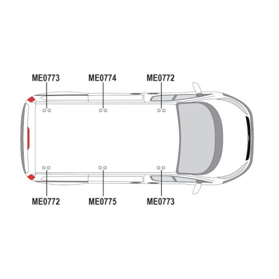 Picture of Van Guard 3 UltiBar+ Roof Bars with Roller Bundle for Ford Transit Custom 2013-2023 | L1, L2 | H1 | Twin Rear Doors | VG304-3#VGR-09