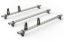 Van Guard ULTI Bar+ (Aluminium) - 3 Roof Bars for Toyota Proace 2016-Onwards | L3 | H1