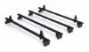 Rhino 4 KammBar Black Roof Bars and 4 free load stops for Volkswagen T5 Transporter 2002-2015 | L2 | H1