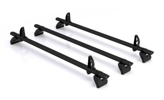 Rhino 3 KammBar Black Roof Bars and 4 free load stops for Nissan NV300 2016-Onwards | L1 | H1