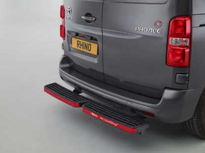 black AccessStep triple on van rear