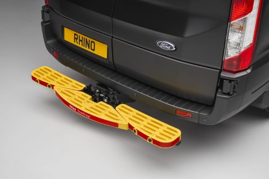 yellow TowStep on van rear
