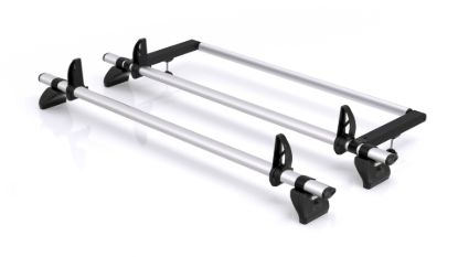 Rhino 2 Aluminium KammBar Pro Roof Bars with Roller Bundle for Fiat Scudo 2022-Onwards | L1 | H1 | Twin Rear Doors