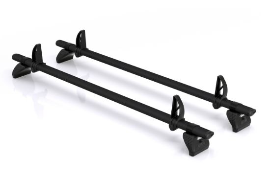 Picture of Rhino 2 KammBar Black Roof Bars with Roller Bundle for Peugeot Expert 2016-Onwards | L1 | H1 | Twin Rear Doors | JD2BA#BR25