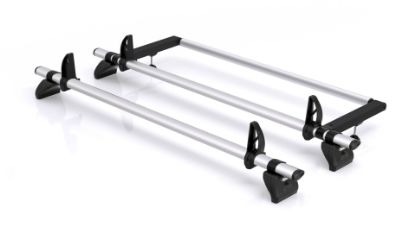 Rhino 2 Aluminium KammBar Pro Roof Bars with Roller Bundle for Volkswagen Caddy 2010-2015 | L1 | H1 | Twin Rear Doors