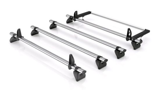 Rhino 4 KammBar Fleet Steel Roof Bars with Roller Bundle for Volkswagen Caddy 2015-2020 | L2 | H1 | Twin Rear Doors