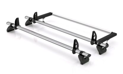 Rhino 2 KammBar Fleet Steel Roof Bars with Roller Bundle for Volkswagen Caddy 2020-Onwards | L1 | H1 | Twin Rear Doors