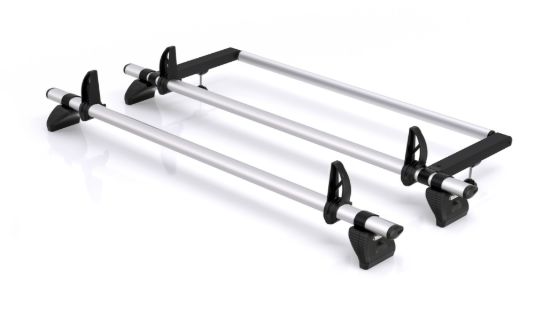 Rhino 2 Aluminium KammBar Pro Roof Bars with Roller Bundle for Volkswagen Caddy 2020-Onwards | L2 | H1 | Twin Rear Doors
