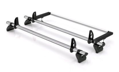 Rhino 2 KammBar Fleet Steel Roof Bars with Roller Bundle for Nissan Primastar 2002-2014 | L1 | H1 | Tailgate