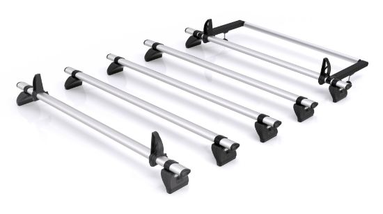 Rhino 5 Aluminium KammBar Pro Roof Bars with Roller Bundle for Renault Master 2024-Onwards | L2 | H2 | Twin Rear Doors