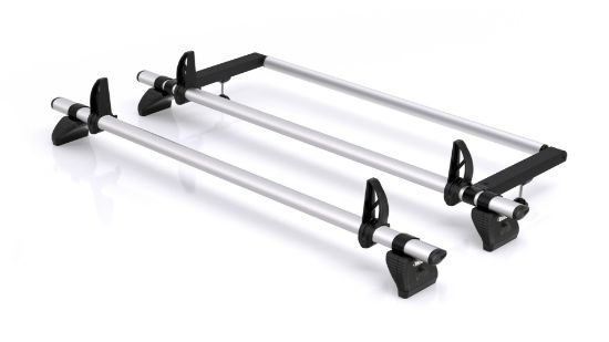Rhino 2 Aluminium KammBar Pro Roof Bars with Roller Bundle for Ford Transit Custom 2013-2023 | L2 | H1 | Twin Rear Doors