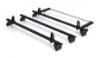 Rhino 3 KammBar Black Roof Bars with Roller Bundle for Ford Transit Custom 2013-2023 | L2 | H1 | Twin Rear Doors