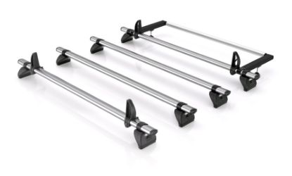 Rhino 4 KammBar Fleet Steel Roof Bars with Roller Bundle for Ford Transit 2014-Onwards | L3 | H3 | Twin Rear Doors