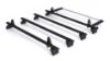 Rhino 4 KammBar Black Roof Bars with Roller Bundle for Renault Trafic 2014-Onwards | L1 | H1 | Twin Rear Doors