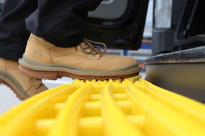 yellow AccessStep Twin tread close-up