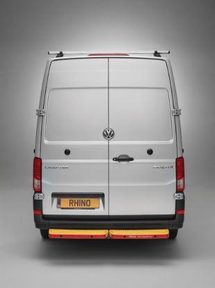 yellow AccessStep double on van rear