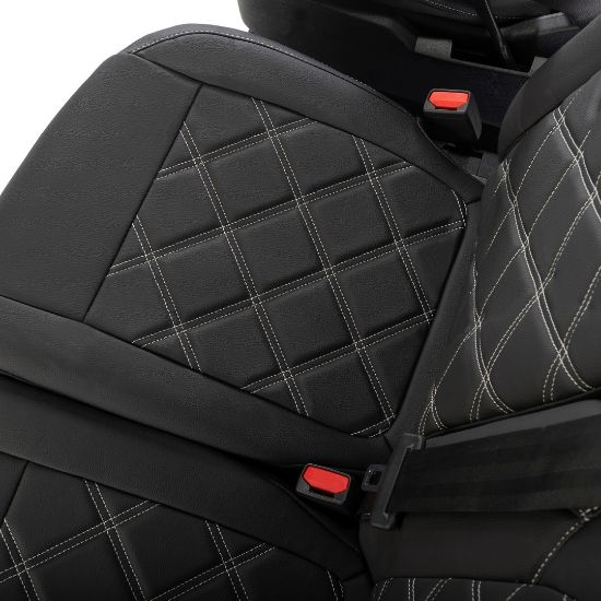 Picture of UK Custom Covers Ford Transit Custom Seat Covers Tailored Leatherette (2023+) - Double Bentley Stitch | SC1273B