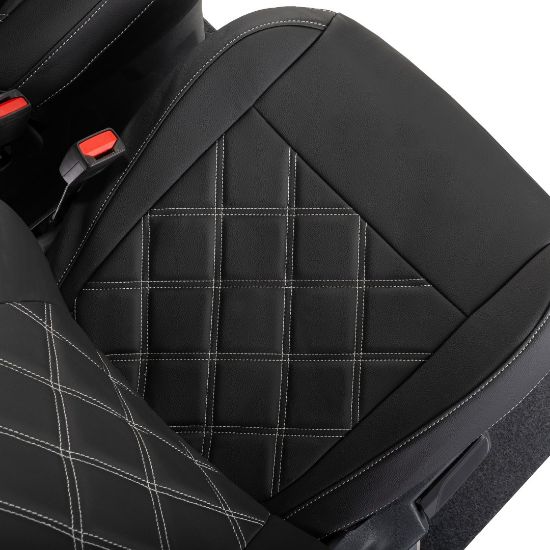 Picture of UK Custom Covers Ford Transit Custom Seat Covers Tailored Leatherette (2023+) - Double Bentley Stitch | SC1273B