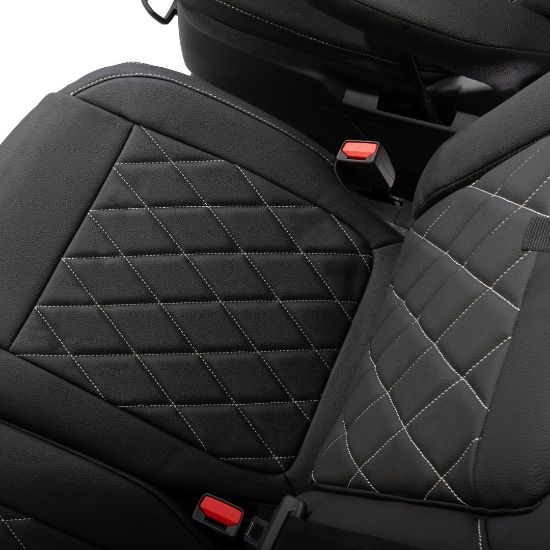 Picture of UK Custom Covers Ford Transit Custom Seat Covers Tailored Leatherette (2023+) - Single Bentley Stitch | SC1274B