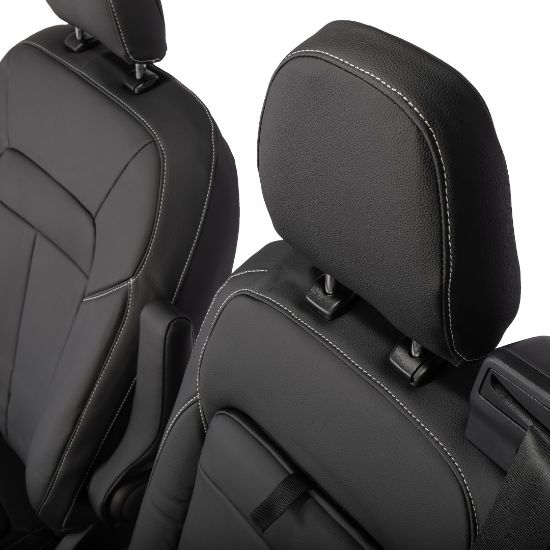 Picture of UK Custom Covers Ford Transit Custom Seat Covers Tailored Leatherette (2023+) - Block Stitch | SC1275B