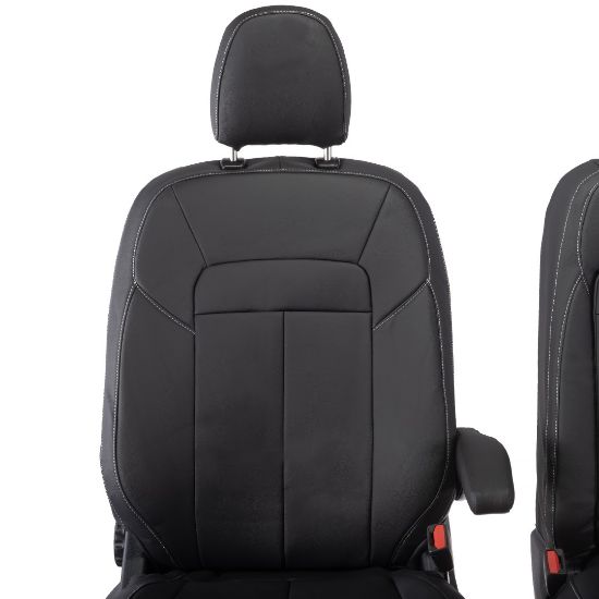 Picture of UK Custom Covers Ford Transit Custom Seat Covers Tailored Leatherette (2023+) - Block Stitch | SC1275B