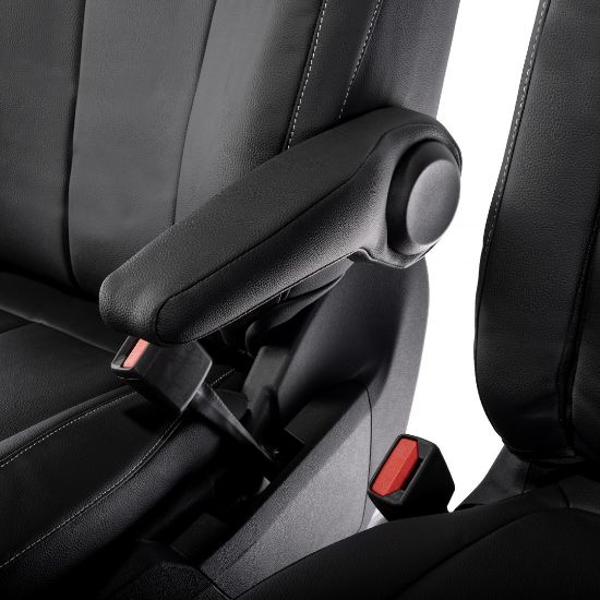 Picture of UK Custom Covers Ford Transit Custom Seat Covers Tailored Leatherette (2023+) - Block Stitch | SC1275B