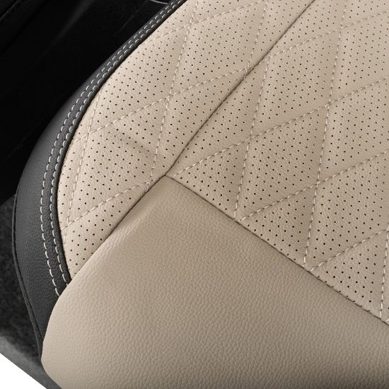 Picture of UK Custom Covers Ford Transit Custom Seat Covers Tailored Leatherette (2023+) - Diamond - 2 Tone | SC1277B