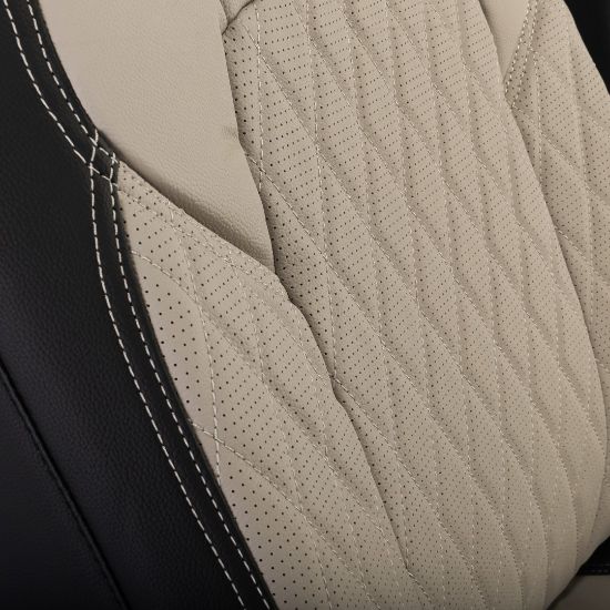 Picture of UK Custom Covers Ford Transit Custom Seat Covers Tailored Leatherette (2023+) - Diamond - 2 Tone | SC1277B