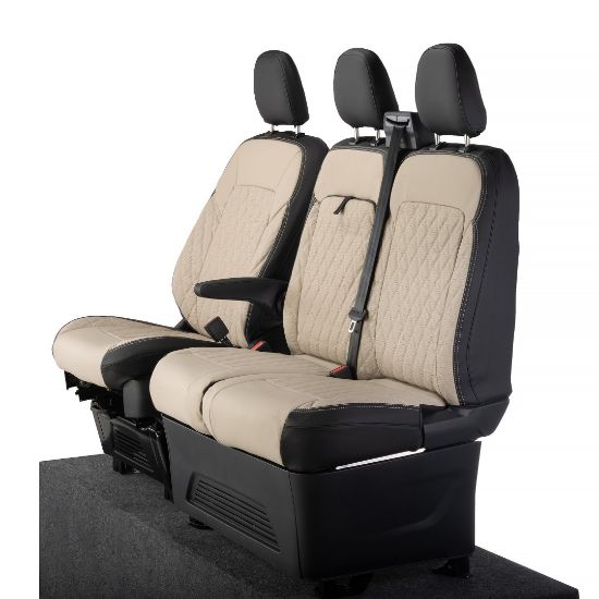 Picture of UK Custom Covers Ford Transit Custom Seat Covers Tailored Leatherette (2023+) - Diamond - 2 Tone | SC1277B