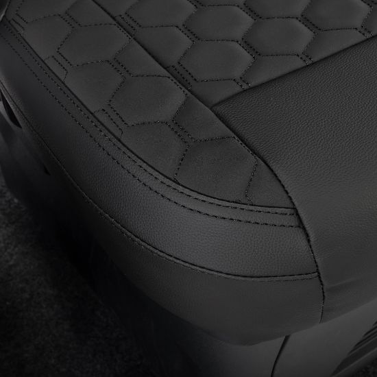 Picture of UK Custom Covers Ford Transit Custom Seat Covers Tailored Leatherette (2023+) - Honeycomb Stitch | SC1279B