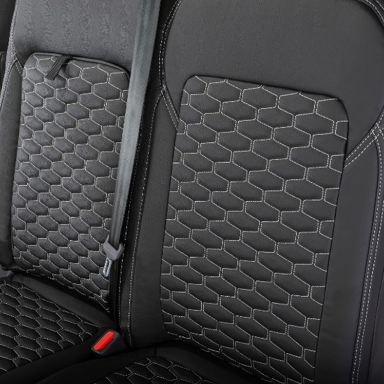 Picture of UK Custom Covers Ford Transit Custom Seat Covers Tailored Leatherette (2023+) - Hexagon | SC1280B