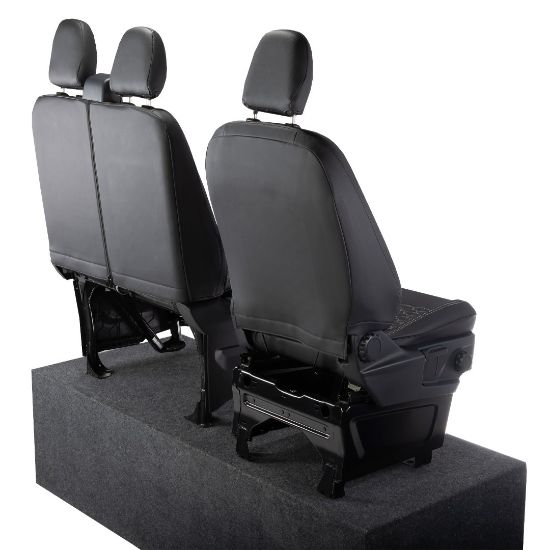 Picture of UK Custom Covers Ford Transit Custom Seat Covers Tailored Leatherette (2023+) - Hexagon | SC1280B